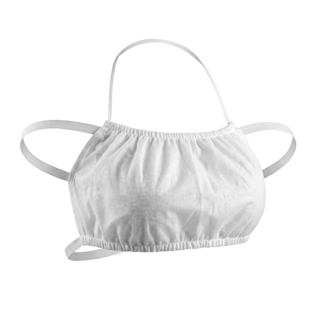 Premium Disposable Backless Spa Bra | White, 60 GSM Halter Style (Spunlace Fabric)