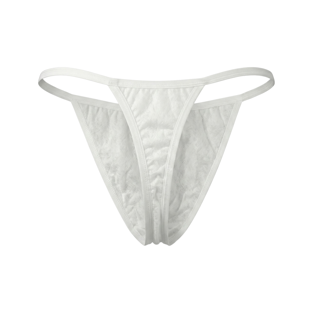 Premium Disposable Bikini Briefs & G-String Alternative for Spa & Waxing | White, 60 GSM (Spunlace Fabric)