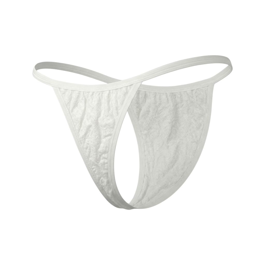 Premium Disposable Bikini Briefs & G-String Alternative for Spa & Waxing | White, 60 GSM (Spunlace Fabric)