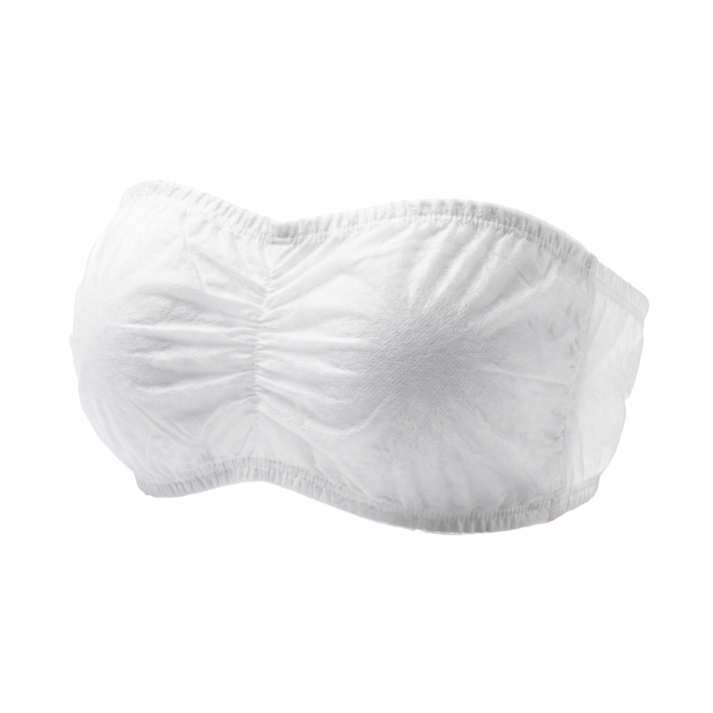 Premium Disposable Spa Bandeau Bra | White, 60 GSM Bra Substitute (Spunlace Fabric)